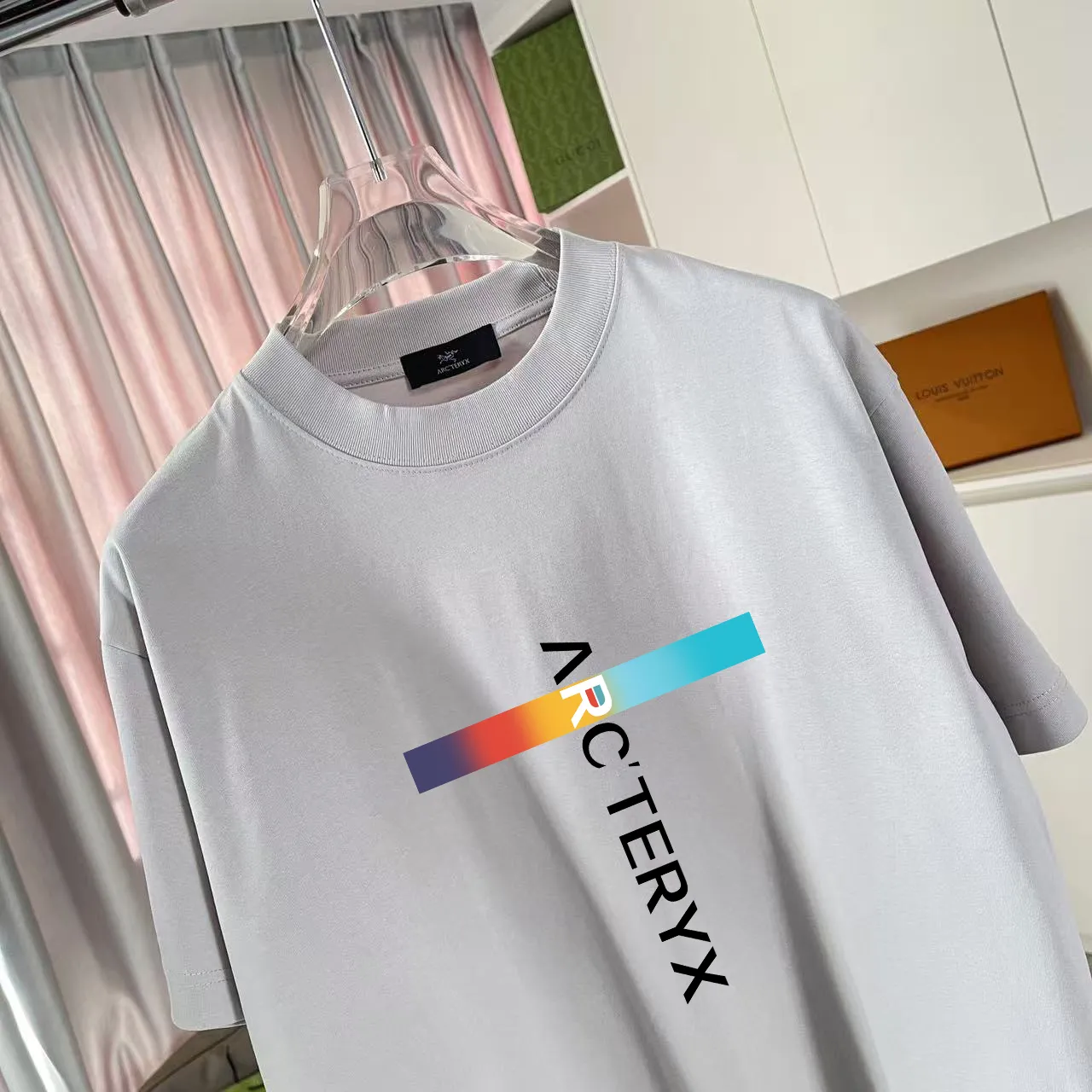 ARC'TERYX* 2025 New Arrival logo t g Same Style Size：S M L XL XXL ：Black White Pink Gray